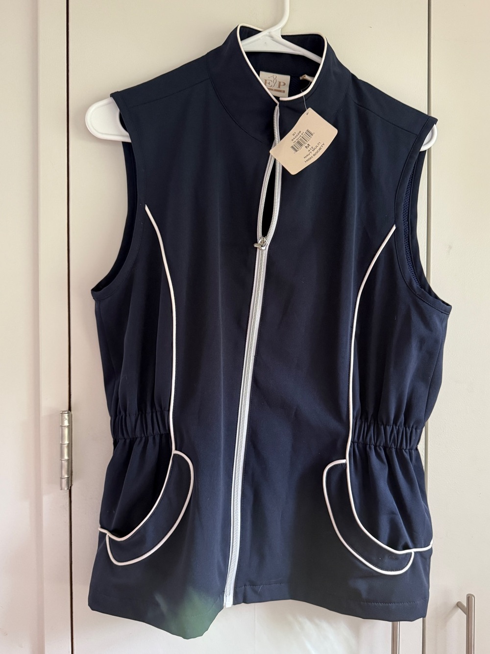 NWT EP Pro High Society Navy Golf Zip Front Sleeveless Vest, M, MSRP $78 - Picture 5 of 13